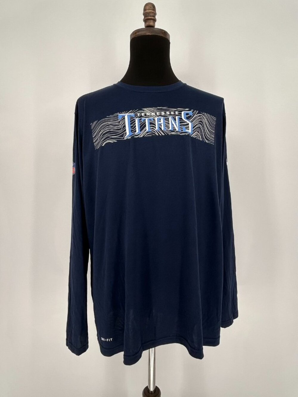Nike Dri-FIT Tennessee Titans Long Sleeve Shirt Men's XXL Navy NFL On Field Tee